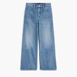 NWT J. Crew Factory Cropped Wide-Leg Patch-Pocket Jean - Size 30 - MSRP‎ $118